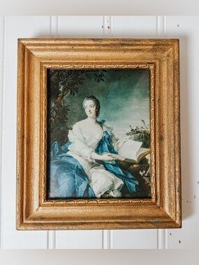 Vintage Gold Framed Wall Hanging | French Rococo Portrait | Gallery Wall